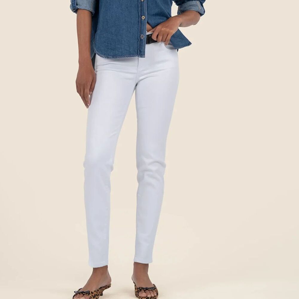 Kut From the Kloth White Diana Skinny Denim Pants Sz 14 Boho/Summer/Vacation